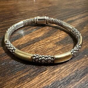 Lagos sterling silver and 18k gold High Bar Cavier bracelet size M